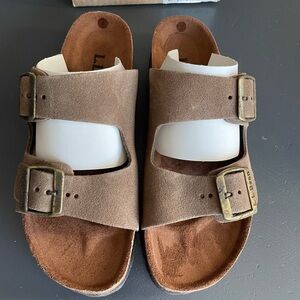Vintage L.L. Bean Women's Birkenstock Arizona Sandals, Suede, Classic Footbed.